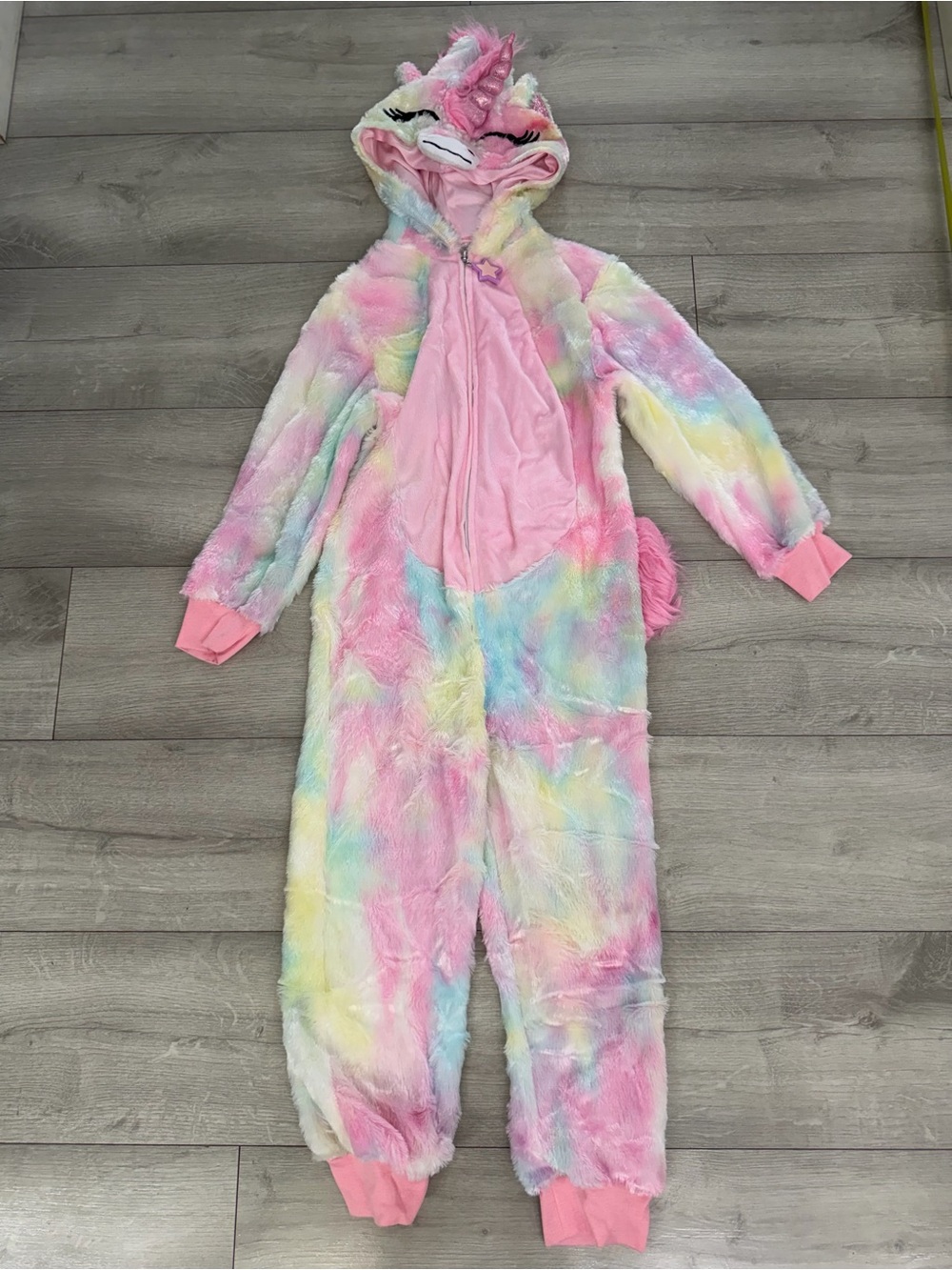 Spirit Plush Rainbow Unicorn Kids One-Piece Size M